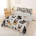 thumbnail image 2 of Homewish French Bulldog Full Size Comforter Sets,Cartoon Pet Dog Bedding Comforter Set,Gray,Light Gray Reversible,3-Piece,1 Comforter and 2 Pillowcases, 2 of 7