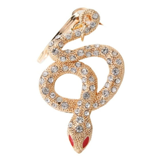 Snake Style Keychain, Golden and Silvery, 1pc