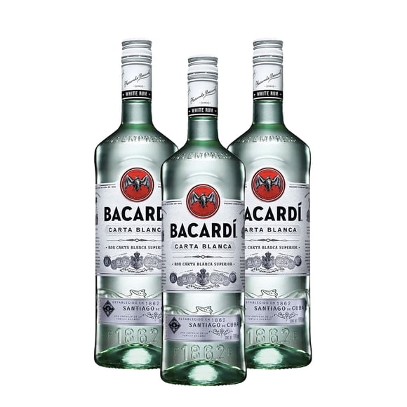 Pack De 3 Ron Bacardi Carta Blanca 980Ml
