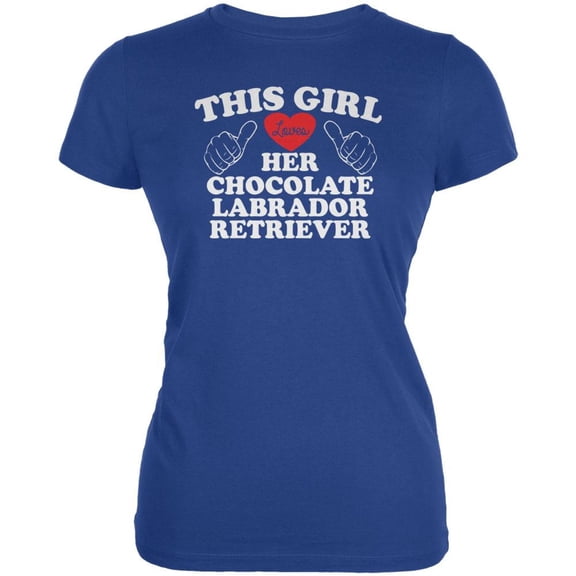 Valentines This Girl Loves Her Chocolate Lab Royal Juniors Soft T-Shirt - Small
