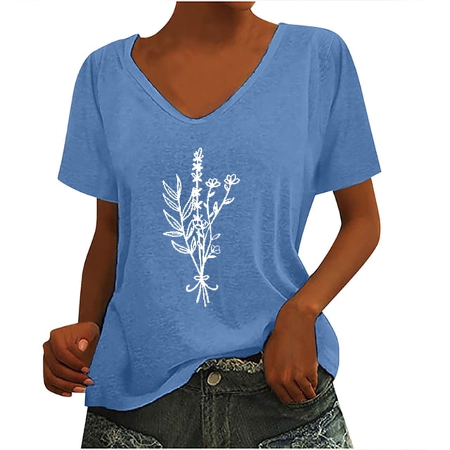 Camiseta sin mangas con cuello en V y estampado informal elegante para mujer OAVQHLG3B Store lin121212