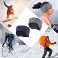 thumbnail image 4 of 2 Piezas de Diademas para Deportes de Invierno Diademas de Invierno Orejeras Diademas de Tela Cálida Diademas Deportivas Orejeras de Invierno a Prueba de Sudor para Hombres y Mujeres, Gris y Azul, 4 of 5