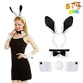 thumbnail image 2 of Joyfy Bunny Costumes Accessories Bunny Halloween Costume Women, Black Bunny Ears Tail, Halloween Party Cosplay Costume, Bunny Ears Headband, 2 of 7