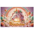 thumbnail image 7 of Colorful Unicorn Happy Birthday Banner Flowers Pastel Hearts for Kids Party Celebration Decoration, 7 of 7