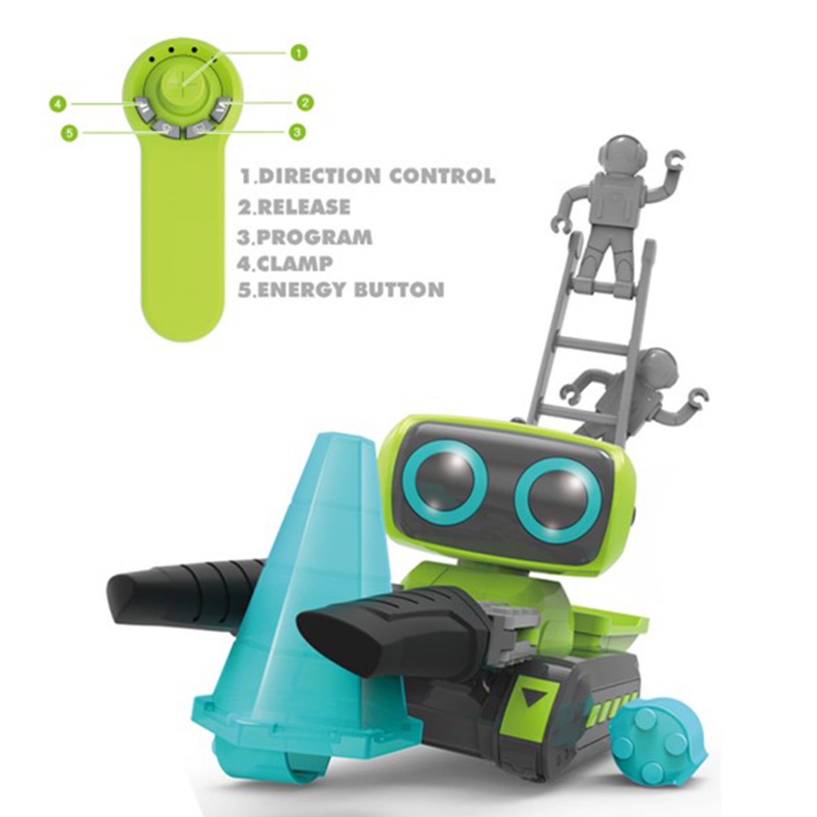 LanChuBo Intelligent Programming Remote Control Robot Toy 1* Engineering Clamp Car, 1* Remote Control, 2* Plastic Block, 1* Manual, 1* Basket