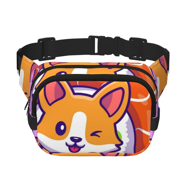 Easygdp Corgi In Sushi Roll Fanny Packs para Mujeres y Hombres, Bolsa de Cinturón, Bolsos de Cruz para Trabajo/Correr/Senderismo