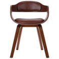 thumbnail image 2 of Silla de comedor VidaXL elegante con reposabrazos de piel sintética marrón, 2 of 5