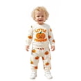 thumbnail image 6 of RUINIXCW Toddler Girl Boy Halloween Outfit Long Sleeve Crew Neck Letters Pumpkin Embroidery Sweatshirt and Jogger Pants Set, 6 of 9