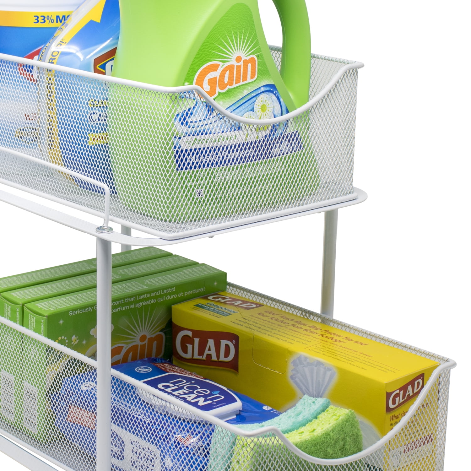 Sorbus 2-Tier Organizer Baskets with Mesh Sliding Drawers