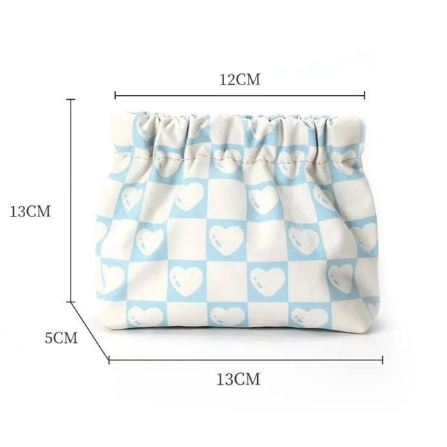 Mini bolsa de cosméticos impresa para mujer, estuche de almacenamiento de servilletas sanitarias, monedero portátil, bolsa de artículos diversos, tarjetero de crédito