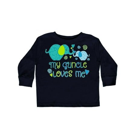 

Inktastic My Guncle Loves Me- cute elephants Gift Toddler Boy or Toddler Girl Long Sleeve T-Shirt
