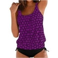 thumbnail image 5 of Sakmal Purple Swimsuit for Women Summer Two Piece Sets Tankinis Bathing Suits Full Coverage Padded Swimsuit Sets, 5 of 5