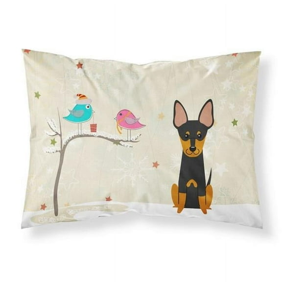 Christmas Presents Between Friends English Toy Terrier Fabric Standard Pillowcase, 20.5 x 0.25 x 30 in.