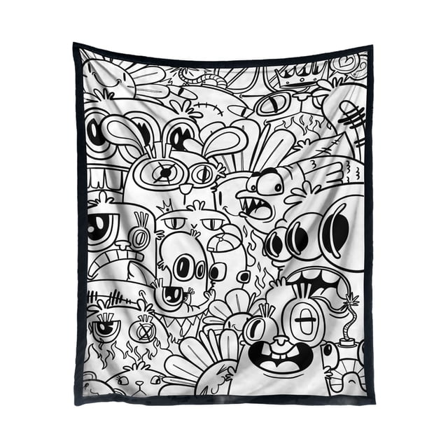 A DIY Coloring Mat With 25 Markers An Interesting Coloring Mat Set Creating Blankets For Adults Custom Art Activity Home Decoration (happy Doodling)