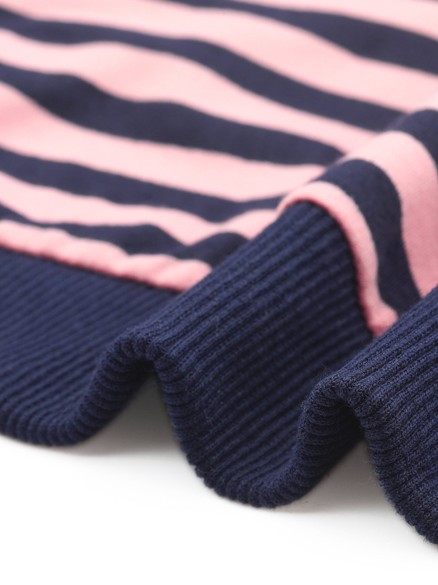 DARING DIVA Women's Crew Neck Striped Long Sleeve Sweatshirt S Pink