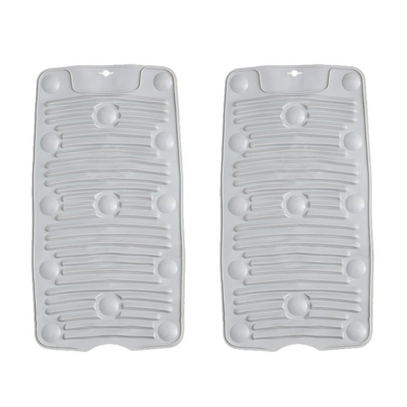2Pcs Silicone Washboard Thickened Washing Clothes Board Scrubbing Board for Laundry Washroom (Grey)