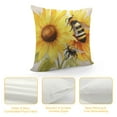 thumbnail image 4 of COMIO  Hello Sunshine Watercolor Flower Honey Bee Spring Summer Throw Pillow Cover, Pillow Cover,Gifts for Bee Lovers Women Girls Kids,Home Farmhouse Living Room Patio Seasonal Decor, 4 of 5