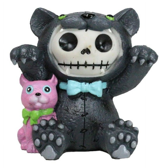 Furry Bones Basheera Voodoo Skeleton With Pink Panther Doll Figurine Collectible