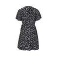 thumbnail image 4 of ZVNAΖH Women's Summer Short Sleeve Sexy Tie Wrap V Neck Floral Sundress Mini Dress, Sizes S-XL, 4 of 7