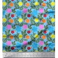 thumbnail image 1 of Soimoi Japan Crepe Satin Fabric Leaves & Floral Artistic Print Sewing Fabric Yard 42 Inch Wide, 1 of 3