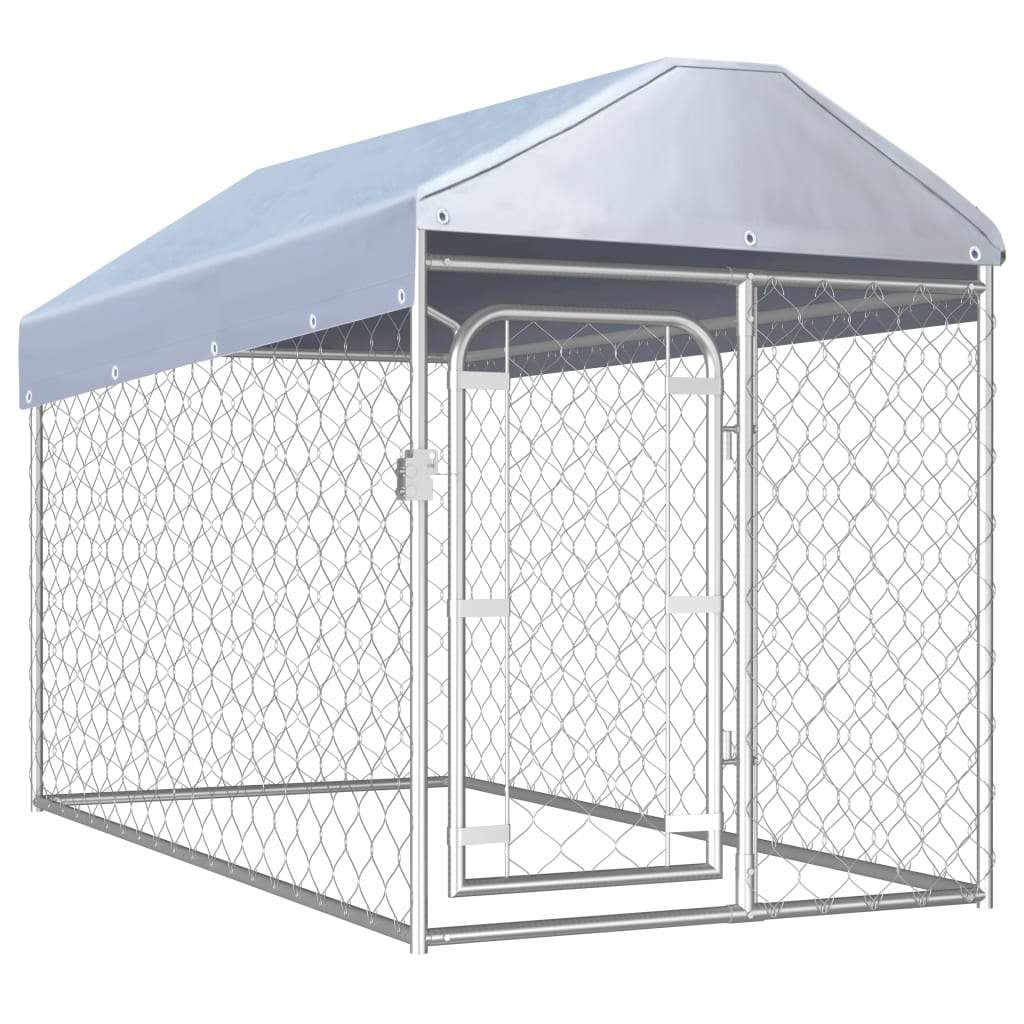 vidaXL Outdoor Dog Kennel with Roof Dog Cage House Security Pet Multi