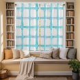 thumbnail image 2 of Blue Plaid Kitchen Curtains 63 Inch Length, Farmhouse Buffalo Check Stripes Modern Geometric Tiers Curtains for Living Room Berdoom, Light Filtering Drapes Window Treatment 2 Panels 42"Wx63"L, 2 of 8