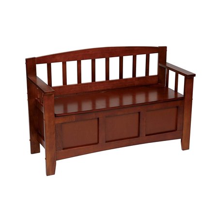 GHP 17"x44.5"x30" Solid Wood & Veneer Walnut Entryway ...