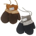 thumbnail image 1 of Winter mittens, babies, toddlers, newborns, unisex cute warm wool lined thick hot gloves, boys, girls, 1 of 5