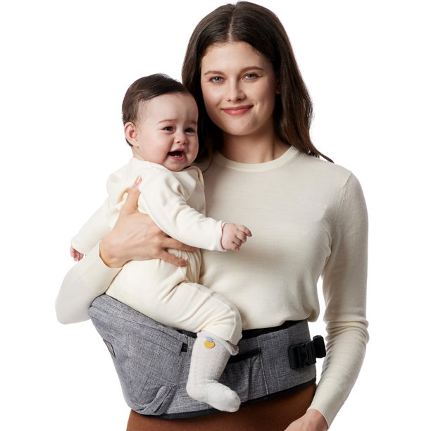 Portabebés Momcozy con asiento de cadera ajustable con cintura gris