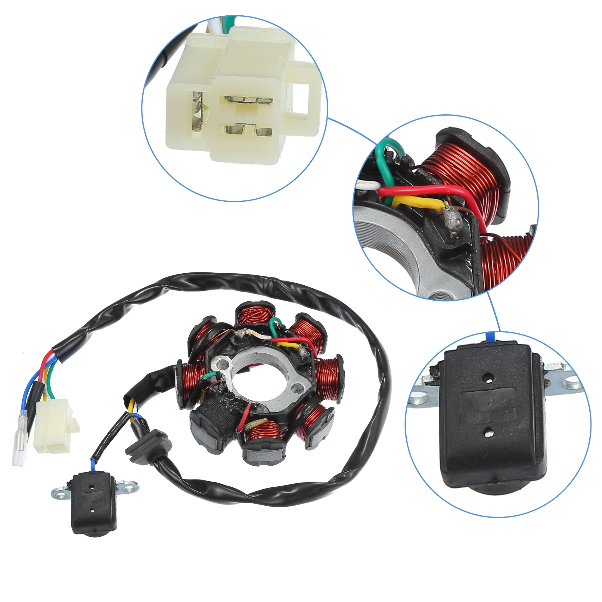 GY6 50cc Magneto Stator Racing Ignition Coil CDI Box Moped Scooter ATV Go Kart E - Foto 3