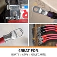 thumbnail image 4 of SELTERM 15 conectores de terminales de batería de grado marino UL de 2/0 AWG de 1/4 pulgadas, terminales de cable de batería de cobre estañado, conectores de alambre de calibre 00, extremos de cable d, 4 of 5