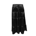 thumbnail image 4 of Boho Maxi Skirt for Women High Waist Tiered Long Flowing A-Line Skirt Summer Beach Casual Elastic Waist Skirts, 4 of 5