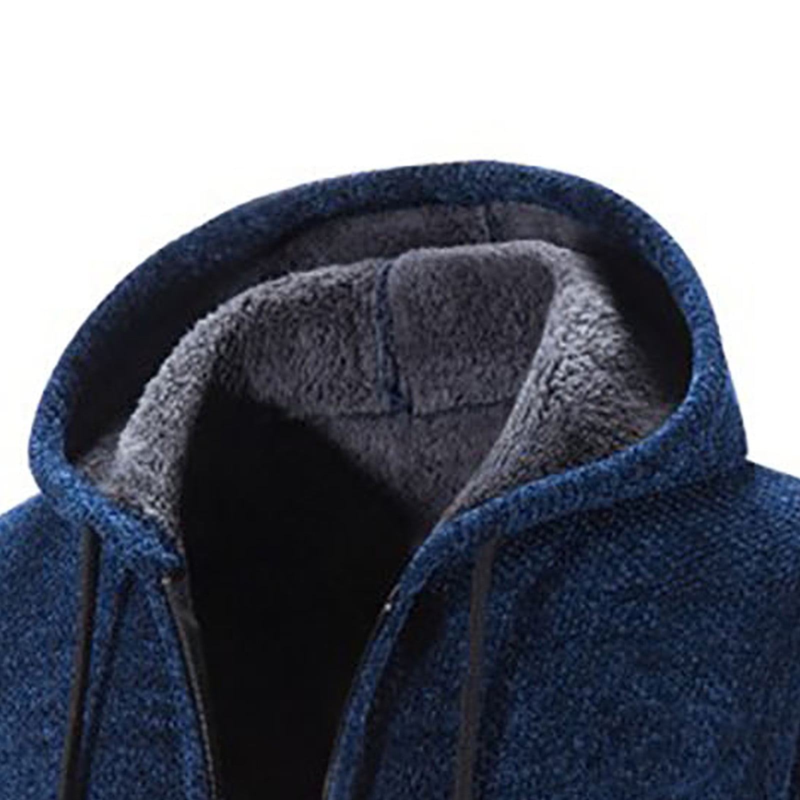 Odeerbi Trench Coats for Men Mid-length Hooded Jacket Windbreaker Solid Solor Casual Anoraks Navy