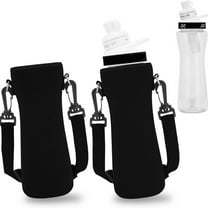 Universal Neoprene Water Bottle Cover | Insulated Sleeve Protector for Sports & Outdoor Use | Shock-Absorbent Cup Rubber Bag with Shoulder Strap | Fits Bottles