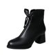 thumbnail image 1 of NECHOLOGY Botas Mujer Adulto Femenino Zapatos Botines para mujer Botines de mujer de otoño e invierno Color sólido Decoración de de simple Tacón cuadrado cómodo Cremallera lateral (Black, 7), 1 of 7