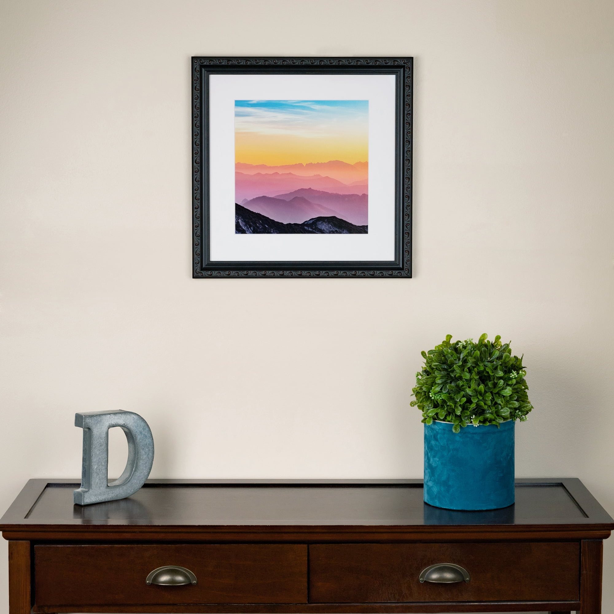 ArtToFrames 20" x 30" Black with Beads Picture Frame, 20x30 inch Black Wood Poster Frame (WOM-4625)