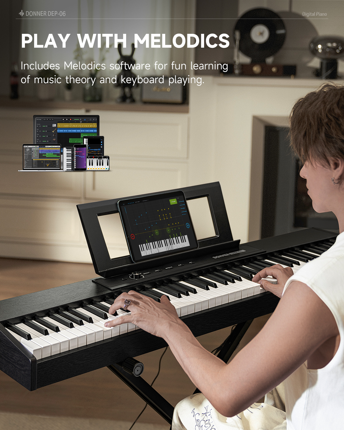 Donner DEP-06 88-Key Digital Piano with Stand and Pedal photo 4