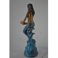 thumbnail image 3 of Nifao Mermaid Holding Two Fish Bronze Statue Color Finish – Home Decor Sculpture, 14"L x 14"W x 43"H, 3 of 11