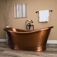 thumbnail image 2 of Melody 58 Inch Copper Freestanding Double Slipper Bathtub - Medium Copper, 2 of 2