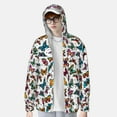 thumbnail image 2 of Vsdgher Sweat à Capuche Imprimé Papillons Volants Colorés pour Hommes Femmes, Manches Longues Protection Solaire Pêche Course Natation-Grand, 2 of 7