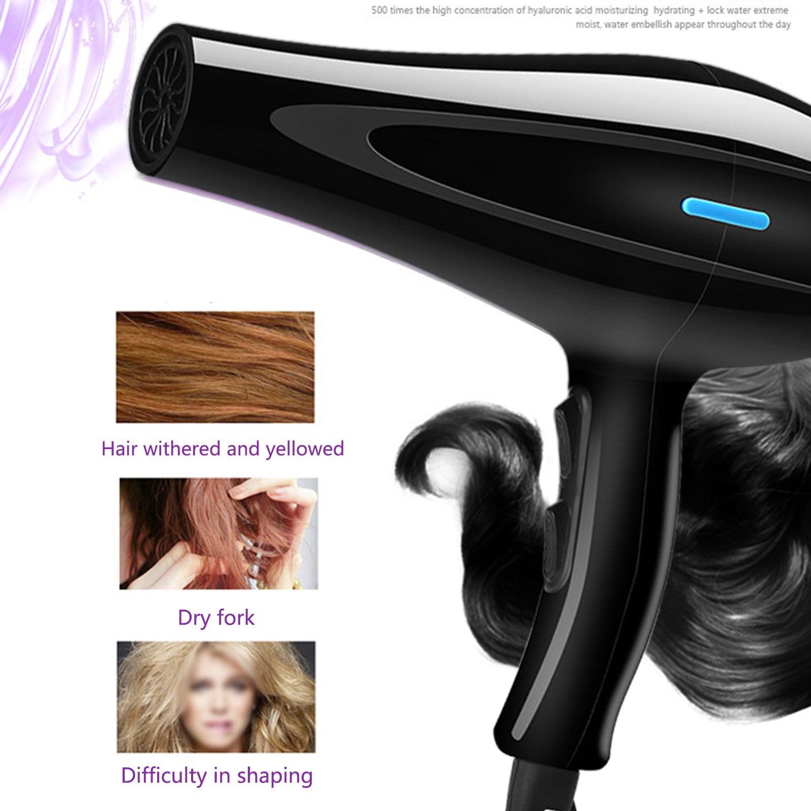 110V Hair Dryer – Women’s & Men’s Hair Dryer with 5 Heat Settings, Salon Dryer with Concentrator Nozzle, Fast Drying, Ionic Technology, Lightweight, 1875W Power, Cool Shot Button