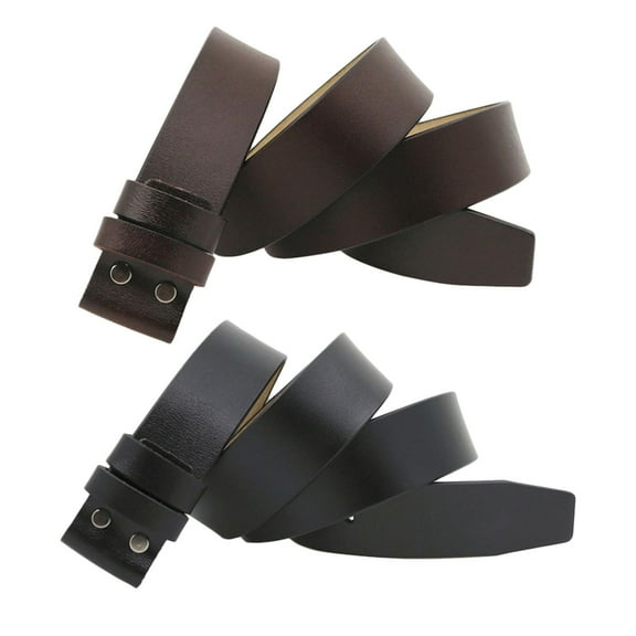 QccHieUs 2 Men Leather Belt Men's Replacement Waist Straps without Buckle 120cm for Jeans