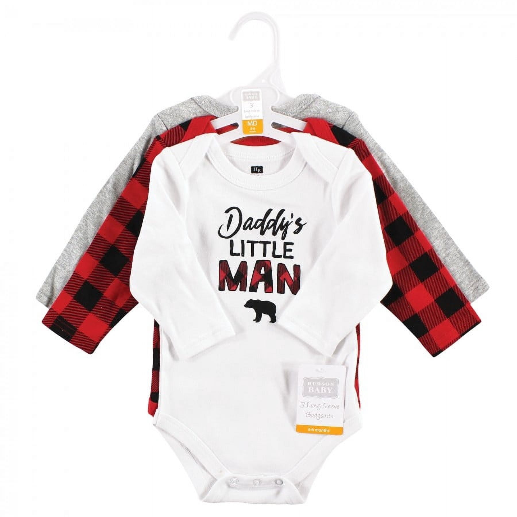 Hudson Baby Cotton Long-Sleeve Bodysuits, 3- Pack, Newborn- 24 Months