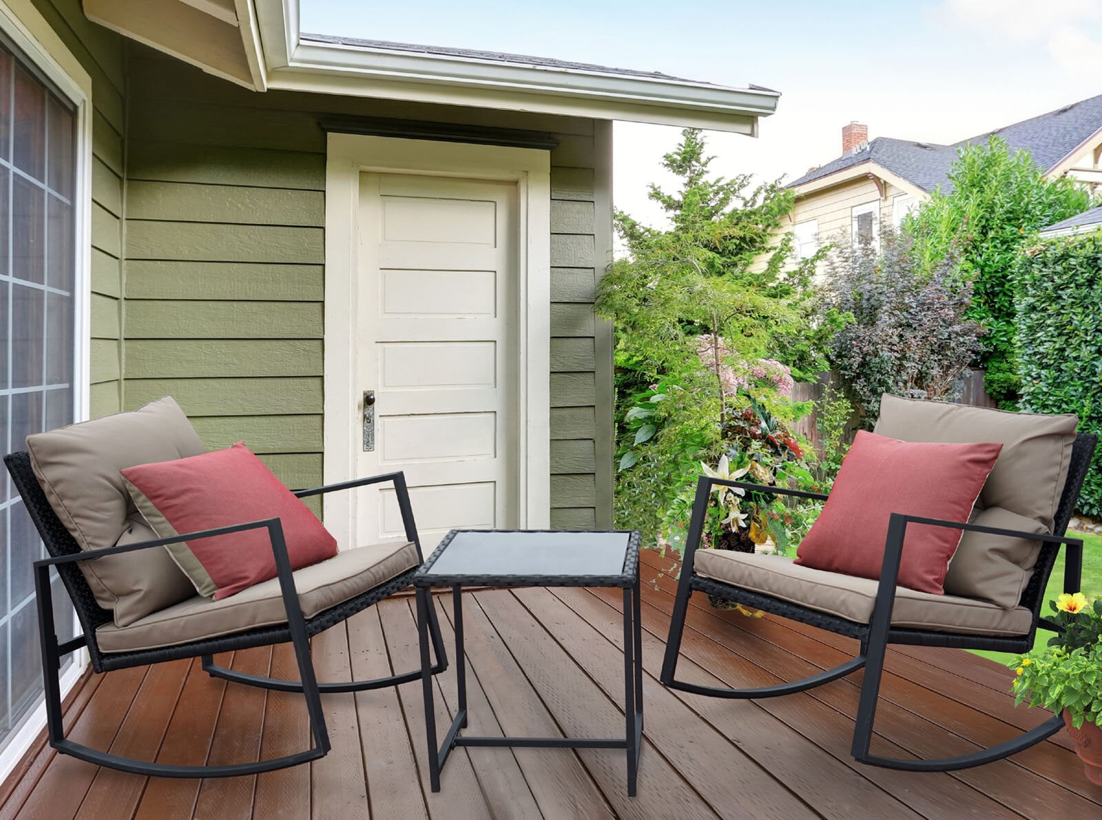 Kemmer Metal 2 Person Seating Group with Cushions With Cushions Table 19.3 H x 17.7 L x 16.5 W Walmart