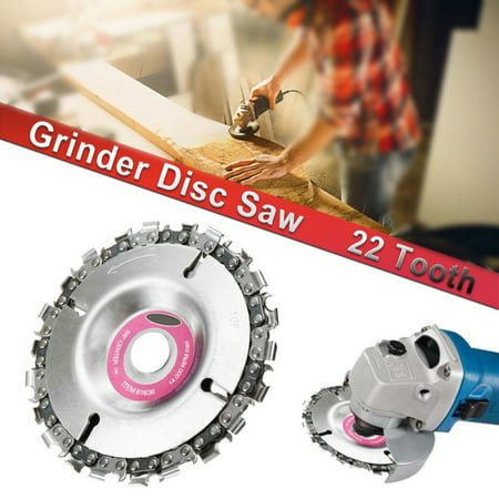 4 Inch Grinder Disc, Circular Saw Blade and Chain 22 Tooth Fine Cutting Set for 100/115 Angle Grinder, Finish Cutting & Engraving of Wood, Plastic, Ice & Hard
