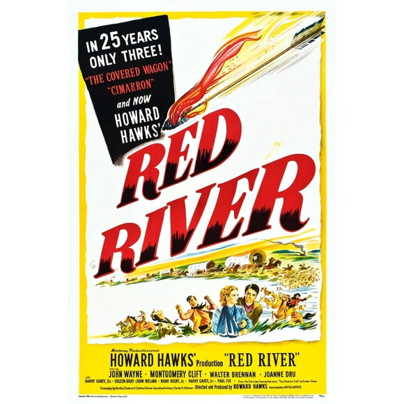 Affiche de Cinéma Américaine Red River (24 x 36) Affiche de Cinéma Américaine John Wayne