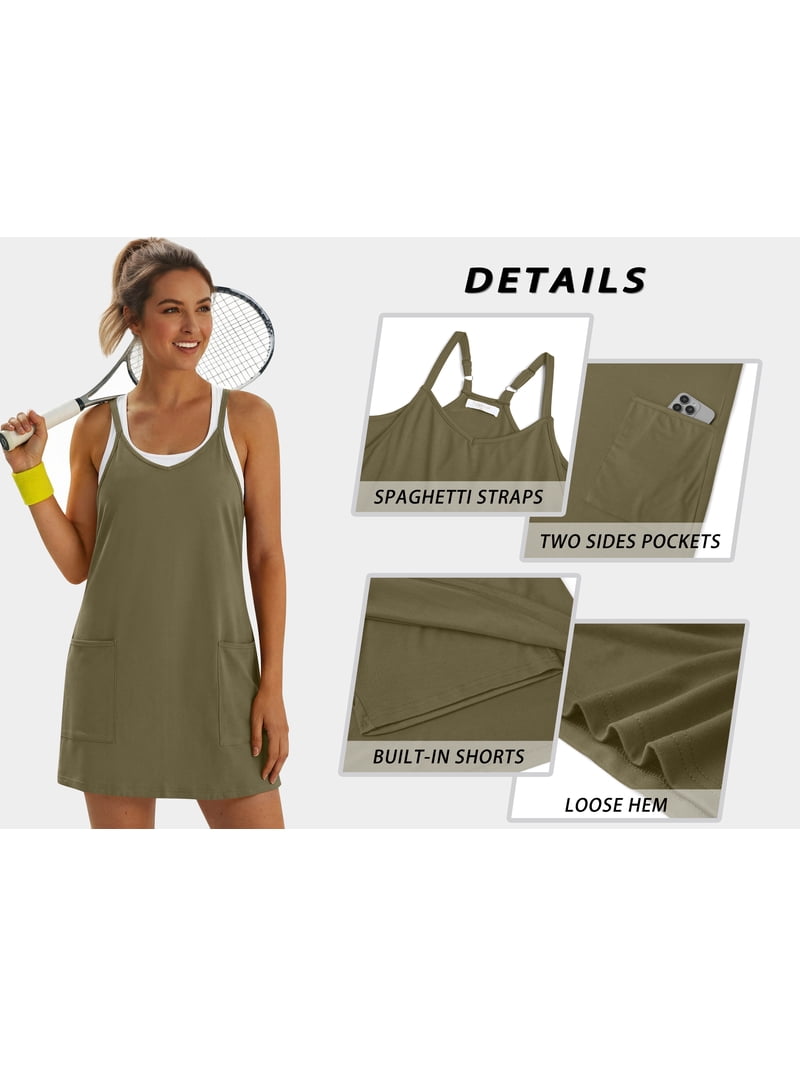 sun dress with built in shorts How perfect is this athletic dress? It has built in shorts and is so soft!