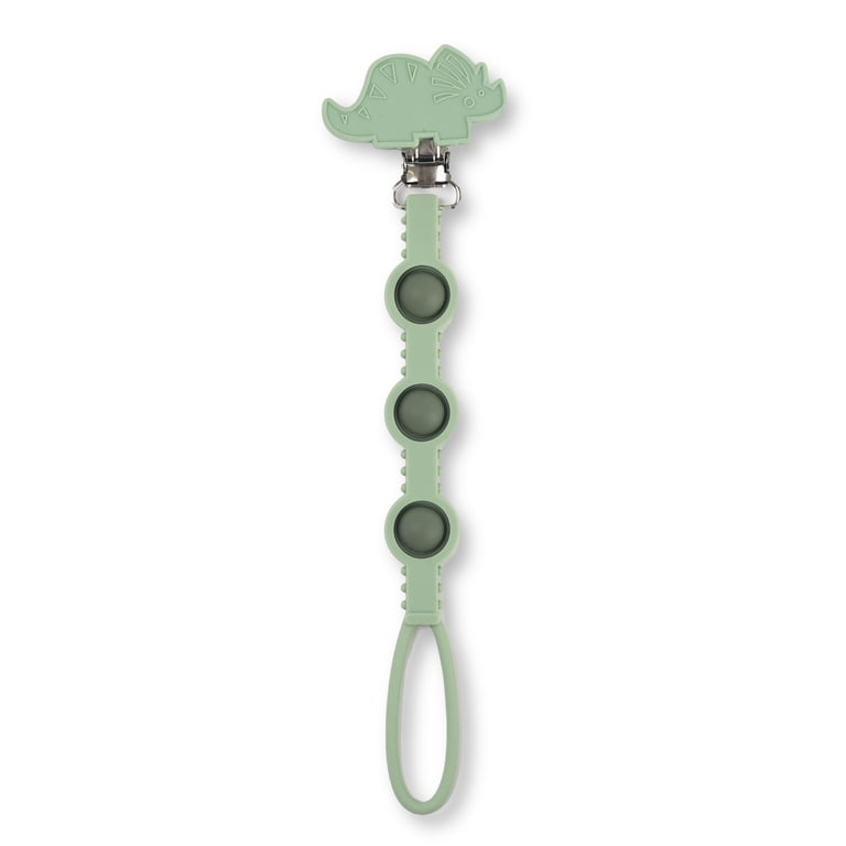 Bella Tunno Dino Popper Pacifier Clip, Green photo 1