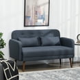 thumbnail image 2 of HOMCOM 53' Tufted Loveseat Sofa for Bedroom, Blue, 2 of 10