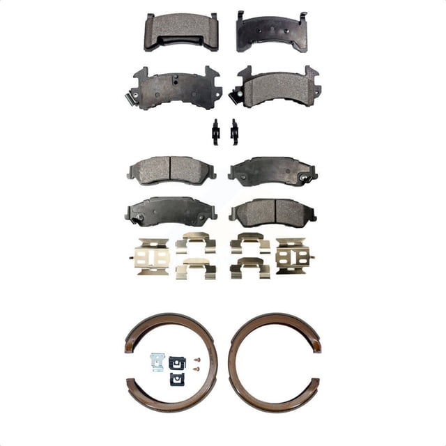 Transit Auto Front Rear Ceramic Brake Pads and Parking Shoes Kit for Car Chevrolet S10 GMC Sonoma KTN-100582